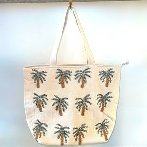Canvas Tote Bag with Beading